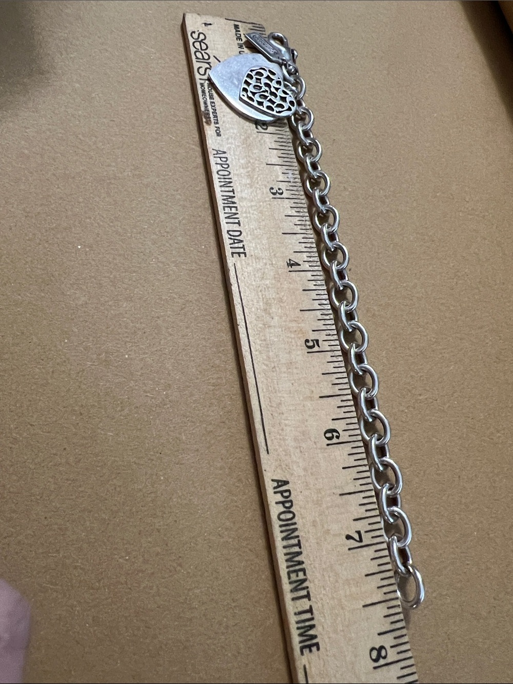 COACH Sterling Silver Double Heart 925 Bracelet with dog leash clasp 36 Grams - Picture 9 of 13